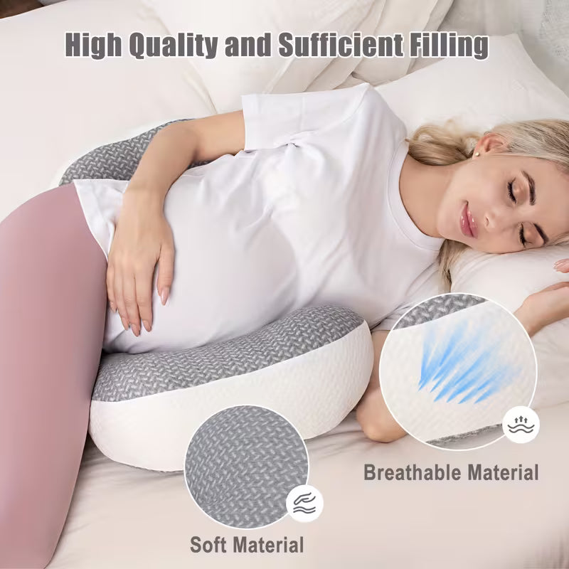 Adjustable Maternity Sleeping Pillow | Breathable Belly Support - Pillow
