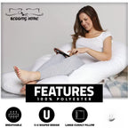 9ft U-Shaped Body Pillow | Full-Length Ergonomic Comfort - Pillow