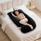 J Shaped Pregnancy Pillow | Crystal Velvet Side Support - Pillow