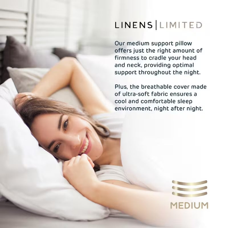 2 & 4 Pack UK Made Hotel Pillows | Soft & Firm Support - Pillow