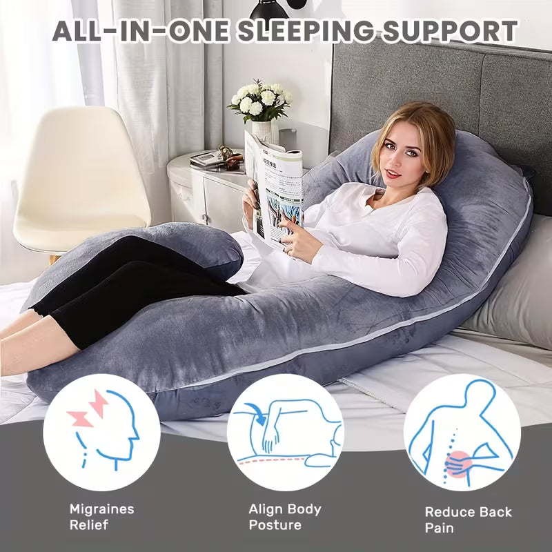 Full Body Pregnancy Pillow | C-Shaped Maternity Comfort - Pillow