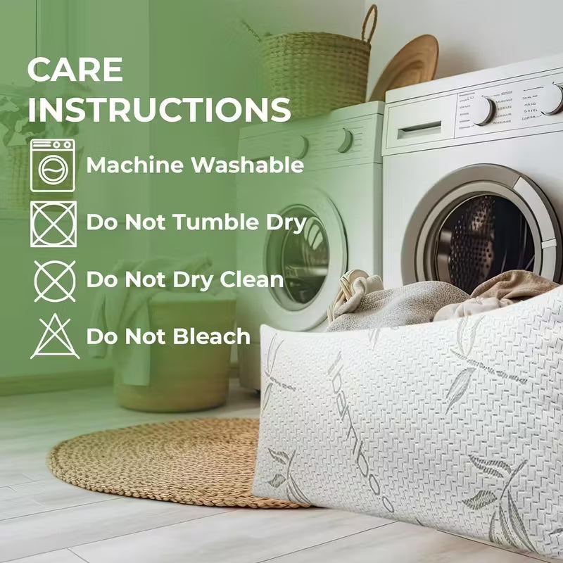 1 & 2 Pack Bamboo Memory Foam Pillow | Firm Neck Support - Pillow