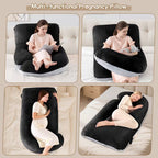 J Shaped Pregnancy Pillow | Crystal Velvet Side Support - Pillow