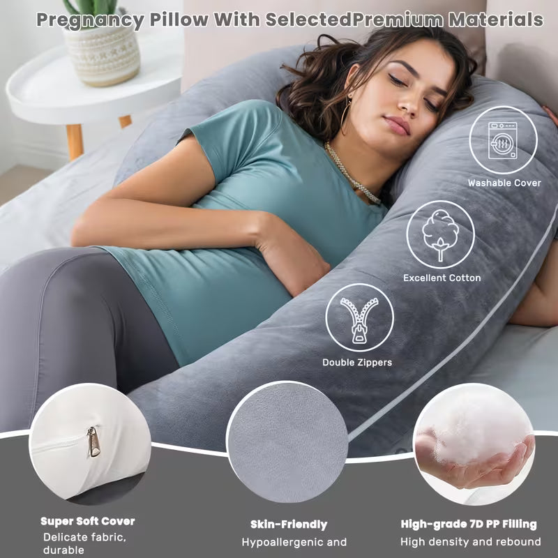 Full Body Pregnancy Pillow | C-Shaped Maternity Comfort - Pillow