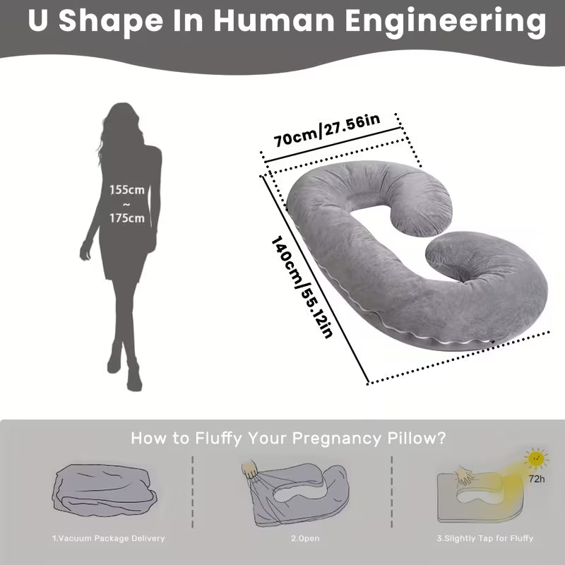 Full Body Pregnancy Pillow | C-Shaped Maternity Comfort - Pillow