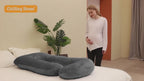 60-Inch J-Shaped Maternity Pillow – Premium Full Body Sleep Support